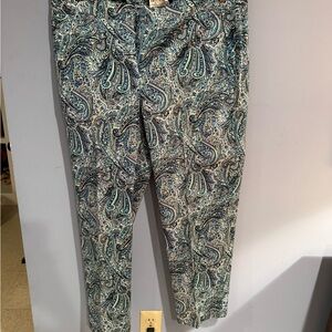 Talbots Blue and Green Paisley Pants